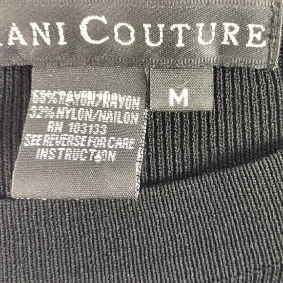 Ziani Couture Rayon, Nylon Black Top With Flora Embroidery. Size Medium - Picture 10 of 11